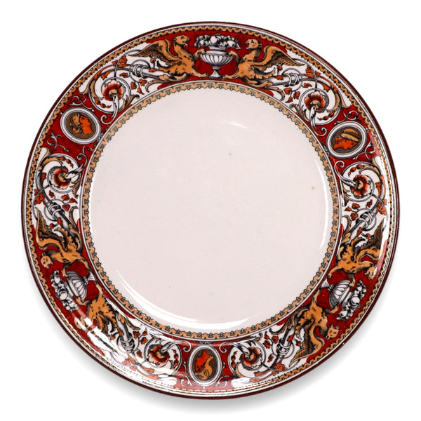 Minton Florentine Red C495 Dinner Plate 10 1/2" England Antique 1862