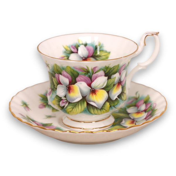 Golden Crown Adoration Tea Cup Saucer Set England Vintage 1960's