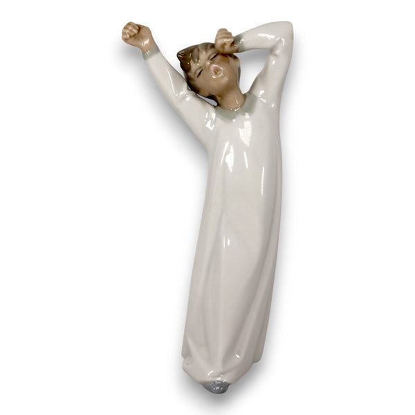 Nao by Lladro Boy Yawning Figurine Glossy Finish Handmade in Spain Vintage 1980s