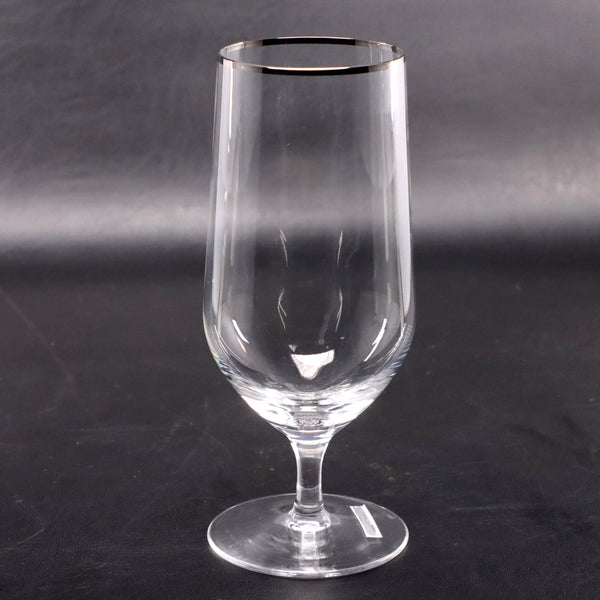 Noritake Iced Tea Crystal Glass Platinum Trim 7 1/4" Japan Vintage