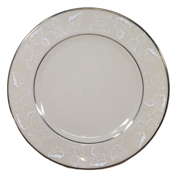 Triomphe Leaf Lace Bread Butter Plate 6 3/8" Platinum Trim China Vintage 1980's