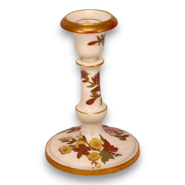 Royal Worcester W2010 Blush Ivory Candlestick Holder 6 1/4" Antique 1889