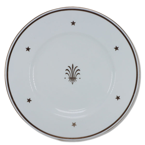 Minton S115 Dinner Plate 10 1/2" Gold Fleur de lis Vintage England Early 20th C