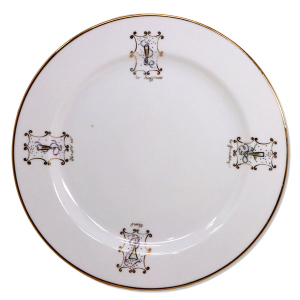 Rosanna Williams Sonoma Dinner Plate 11.5” Cheers Here’s to Us Happiness Italy