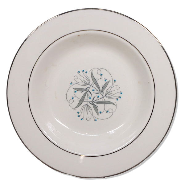 Homer Laughlin Celeste Rimmed Soup Bowl 8 1/4" USA Vintage Mid Century