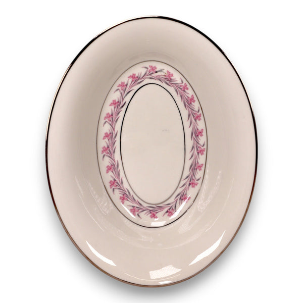 Royal Jackson Romance Pink Floral 10 1/4" Oval Vegetable Bowl 1950's Japan