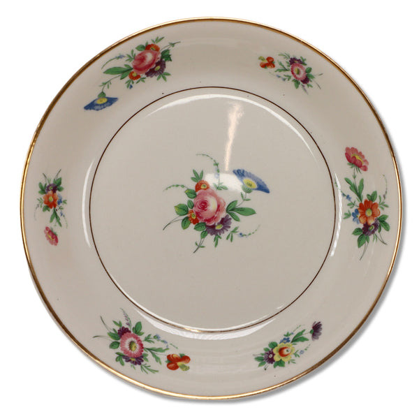 Syracuse Selma Soup Cereal Bowl 7 1/2" Old Ivory Floral Gold Trim Vintage USA