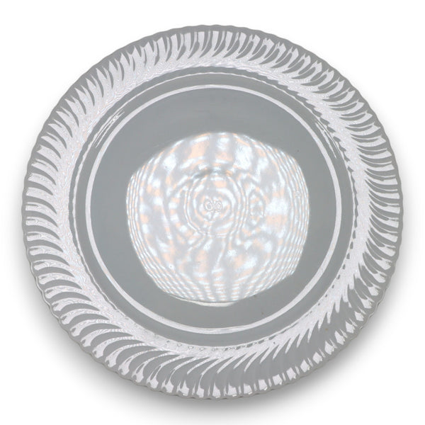 AK Kaiser Nicole White Swirl Rim Chop Plate 12 3/4" Round Germany Vintage 1970's