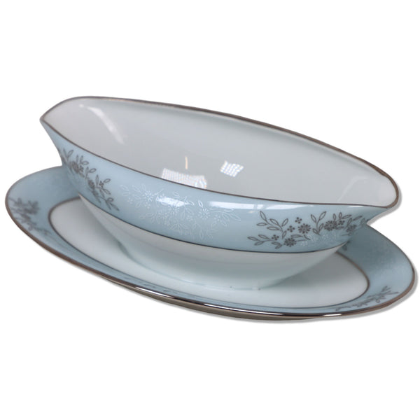 Noritake Blueridge 5858 Gravy Boat Blue White Japan Vintage 1950's
