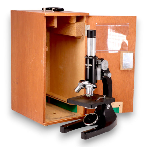 Monolux Microscope No 68963 Wood Case Japan Vintage 1960's