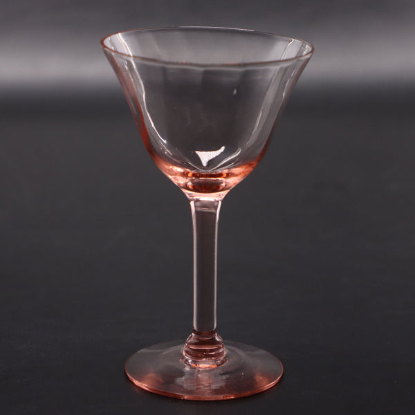 Tiffin Franciscan 14196 Optic Pink Depression Cocktail Glass 4 1/2" Vintage 1930
