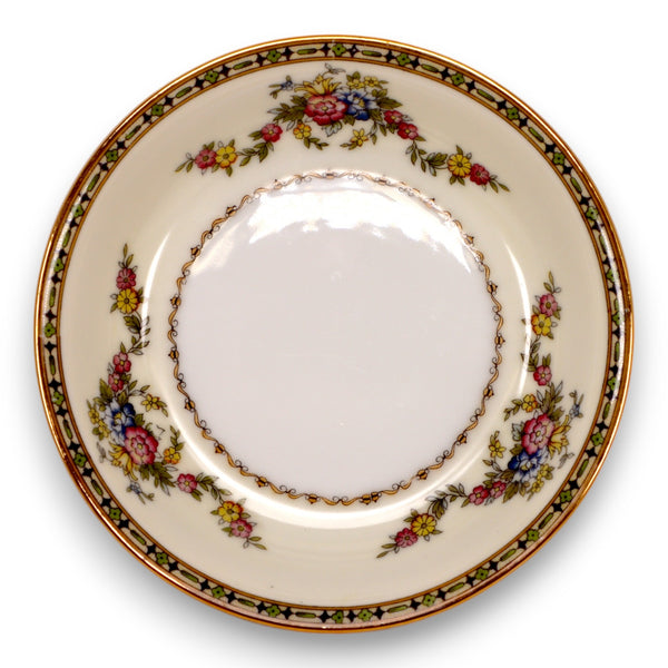 Noritake M Morimura Fruit Bowl 5 1/4" Swags Yellow Band Gold Trim Japan Vintage 1933