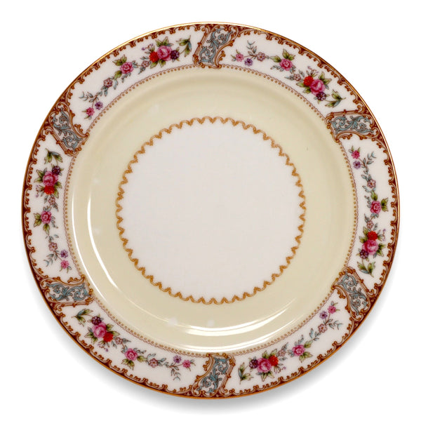 Copied - Noritake M Rosemary 5007 Floral Gold Trim Bread Plate 6 1/4" Vintage 1950's