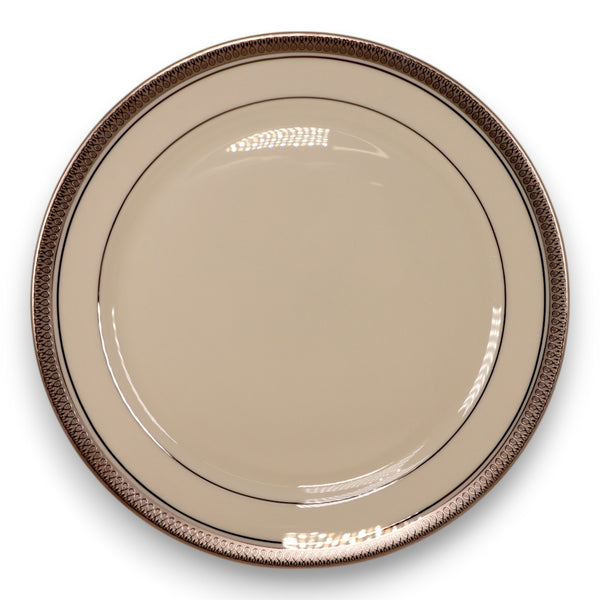 Pickard Geneva Ivory Bone China 8 1/4" Salad Plate Platinum Trim USA