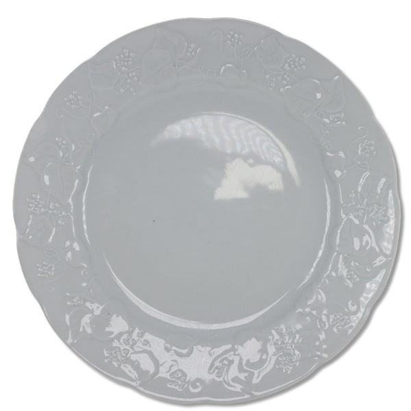 Dansk Ivy Tharaud Lierre Dinner Plate 9 3/4" White Scalloped Relief Limoges