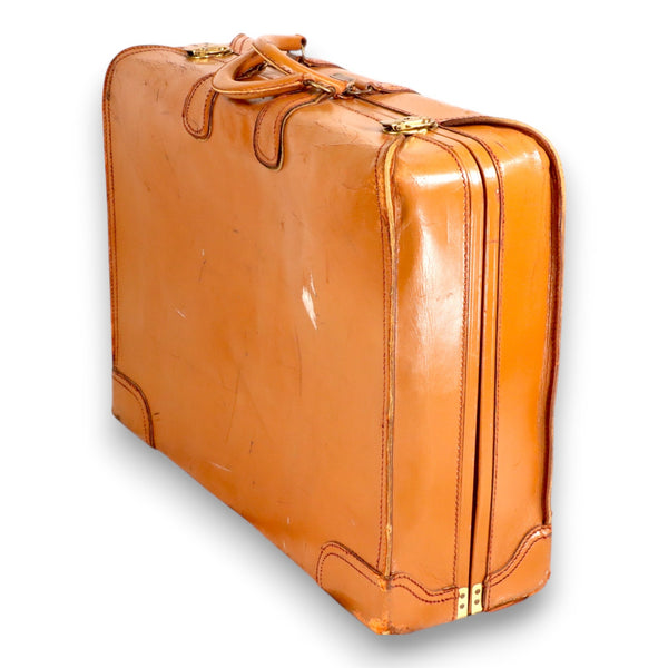 Brooks Brothers Cowhide Leather Suitcase 25x18x8 England Peal Co Vintage 1950's