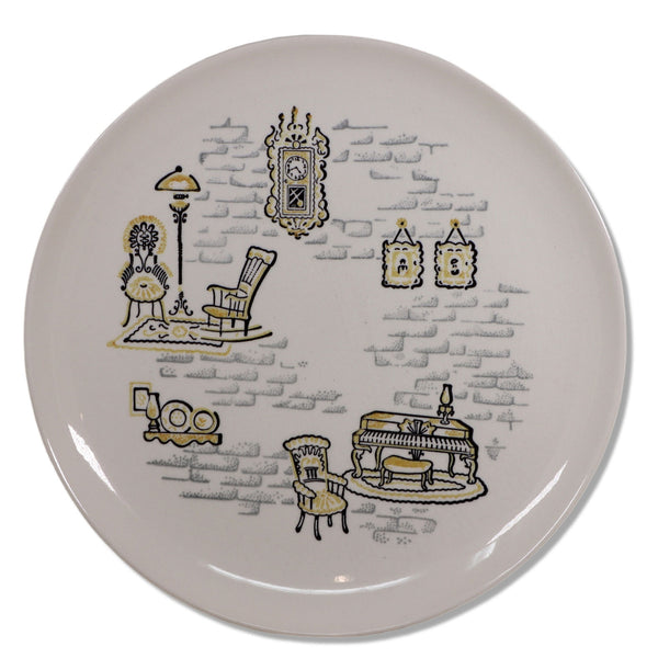 Stetson Mar-crest 3pc Gay 90's Nineties Dinner Plate MCM Vintage 1950's