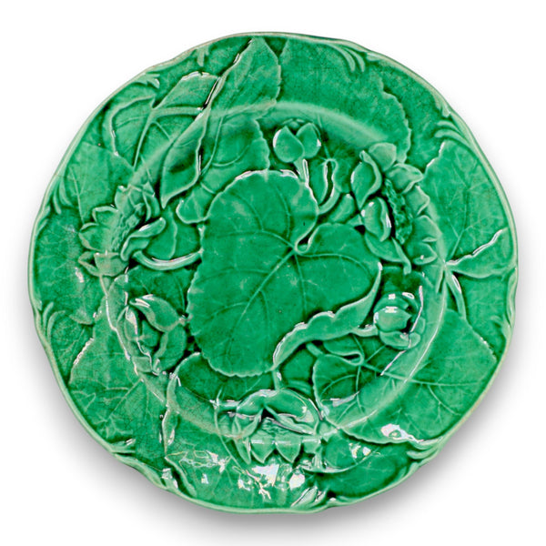 Wedgwood Majolica Green Glaze Water Lily Salad Plate 7 1/2" England Antique
