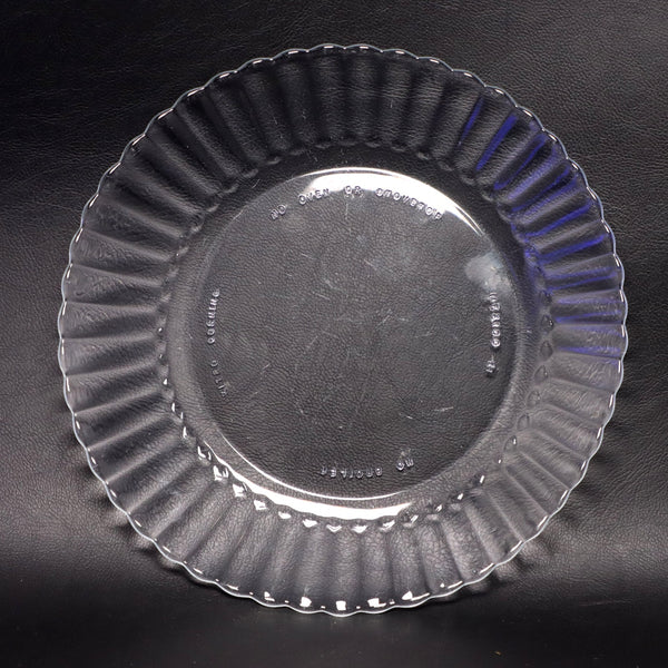 Corning Vitro Sensations Clear Glass Fluted Salad Plate 7 1/4" Vintage 1990's