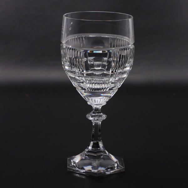 Pepi Herrmann Brilliant Hand Cut Crystal Water Goblet 6 7/8" Signed 1980