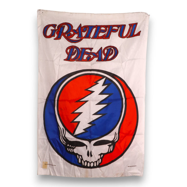 Grateful Dead Productions Steal Your Face 1989 White Satin Banner 9"x44"