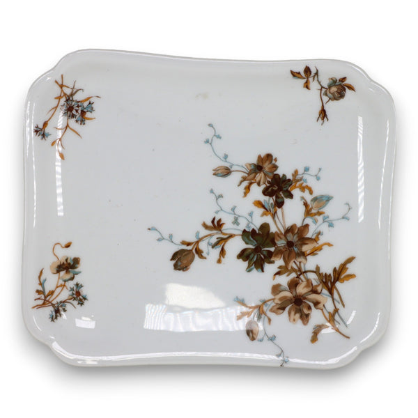 Haviland & Co Schleiger 1154 9 1/4" Rectangular Serving Platter Brown Floral