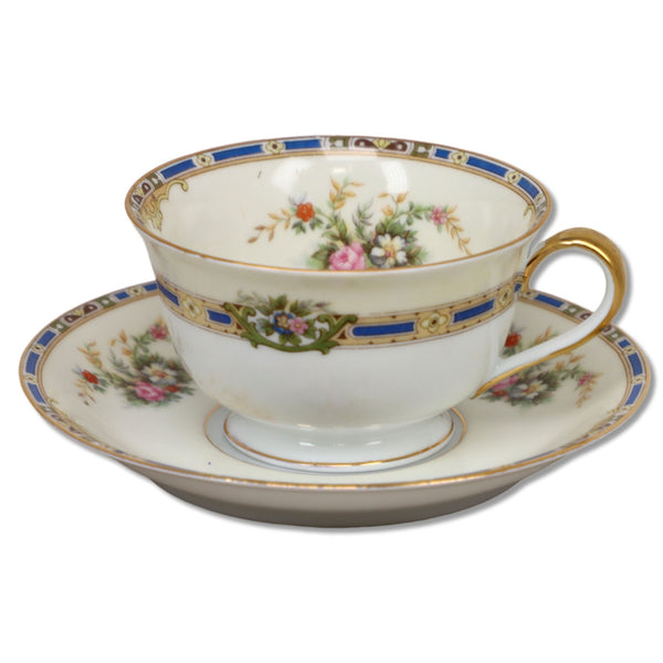 Noritake Sedalia 80553 Tea Cup Saucer Set Japanese Antique Circa 1933