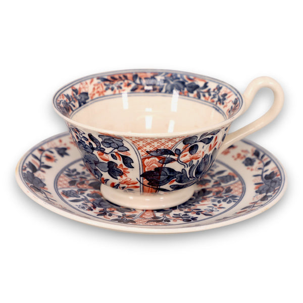 Wedgwood Ningpo Imari Tea Cup & Saucer Etruria England Antique 1890s