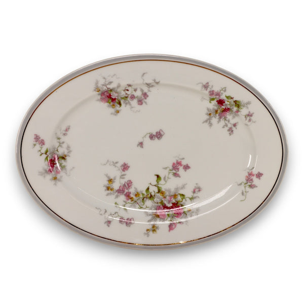 Charles Ahrenfeldt Limoges AHR74 12" Serving Platter Rose Floral Vintage 1940's