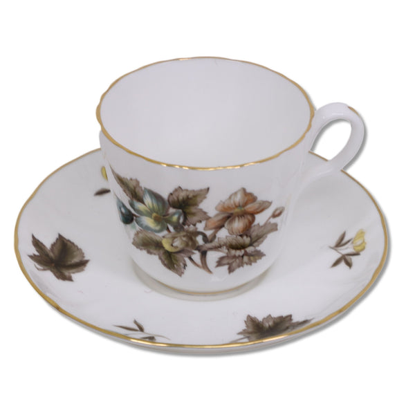 Royal Worcester Dorchester Tea Cup Saucer Set Z2637 England Vinatge 1950's