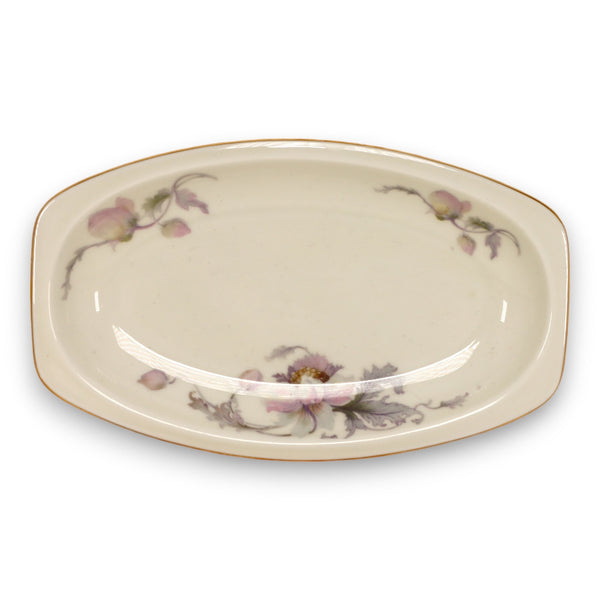 Epiag Pastelle 6038 Relish Dish Tray 9 1/2" Cream Smooth Gold Rim Vintage 1940's