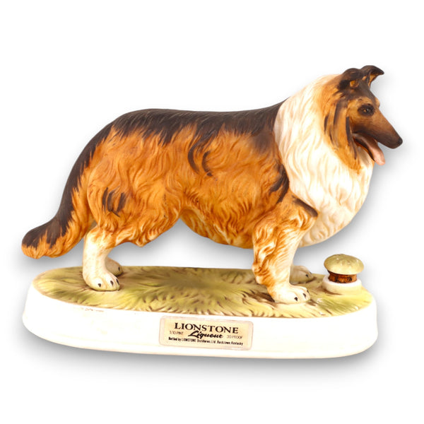 Lionstone Liqueur British Rough Collie Porcelain Decanter Empty Vintage 1975