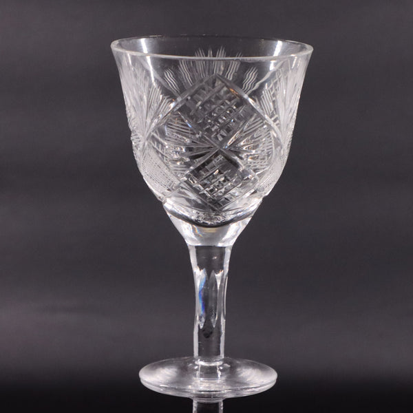 Bohemian Polish Hand Cut Blown Crystal Sherry Glasses 5 3/8" Antique C. 1900