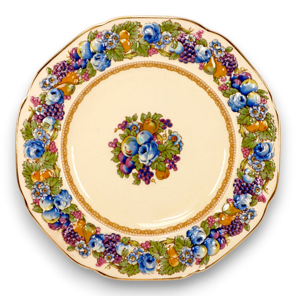 Crown Ducal Florentine Lunch Plate Hand Painted England Antique c.1930s