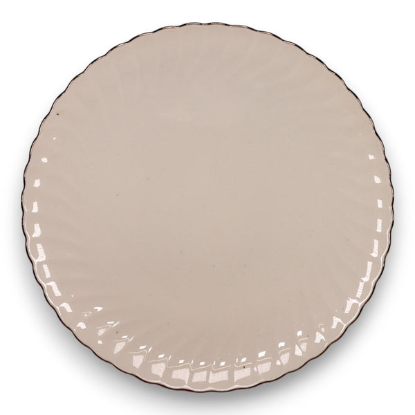 Syracuse Wedding Ring Scalloped White with Platinum Trim 10 1/4" Dinner Plate