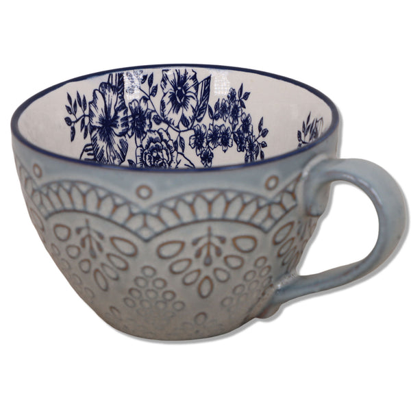 Pfaltzgraff Gabriela Blue 3" Large Coffee Mug Vintage Stoneware