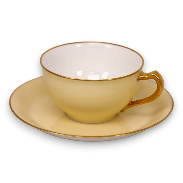 Okura Art China OAC Tea Cup Saucer Set Yellow Gold Rimmed