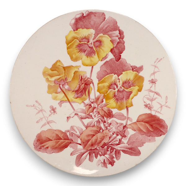 Brown Westhead and Moore Aesthetic Hibiscus 5371 Rd 70235 9 1/4" Plate 1860's