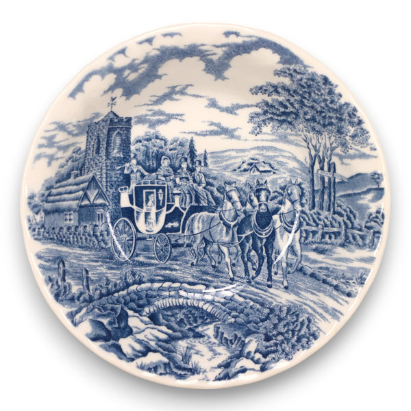 Royal Wessex Blue Stage Coach Cereal Bowl 6 3/8" Swirl England Vintage