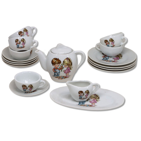 Japanese 18pc Mini Childrens Doll Porcelain Tea Set Vintage 1950's