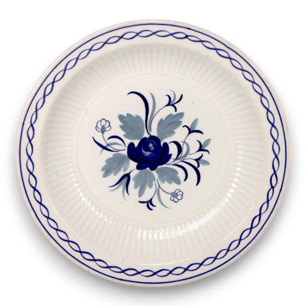 Adams China Baltic Blue Empress Blue Rope Band Floral Center Rimmed Soup Bowl