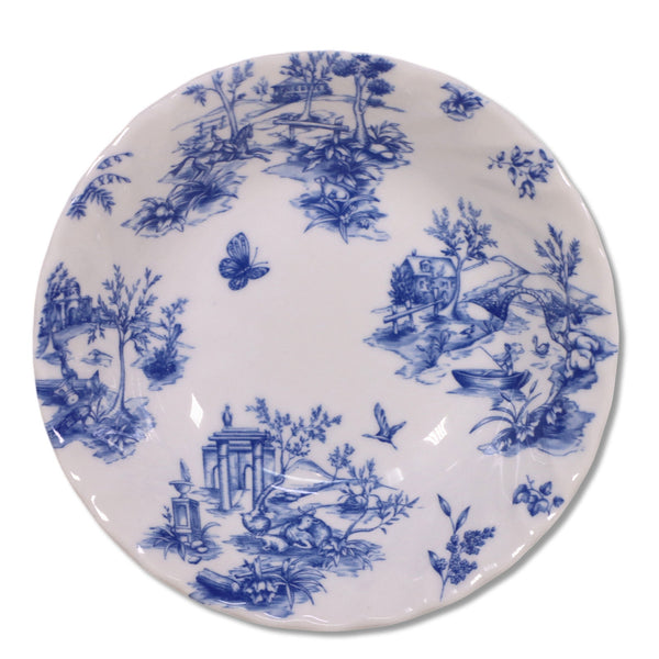 Queens Chelsea Toile Blue Cereal Bowl 6 1/2" Floral Fine China