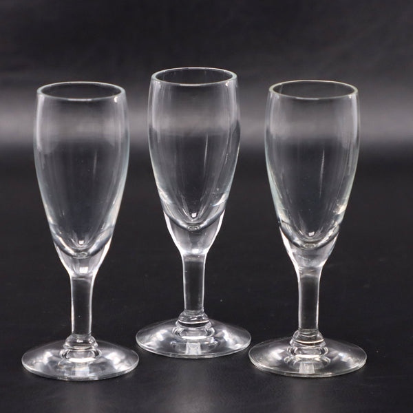 Mini Champagne 3pc Set Flute Cordial Glass Set of 3 Clear Crystal Vintage 1950s