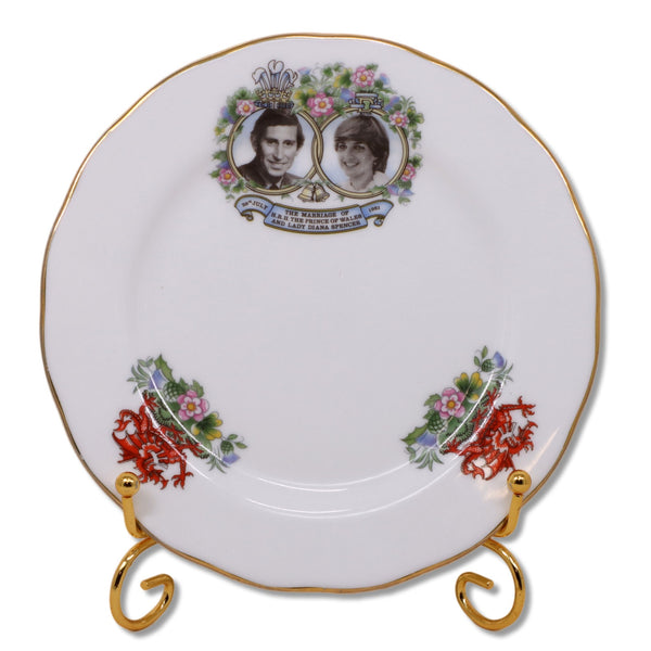 Queen Anne Marriage of Prince Charles Lady Diana Spencer Dessert Plate B978 1981