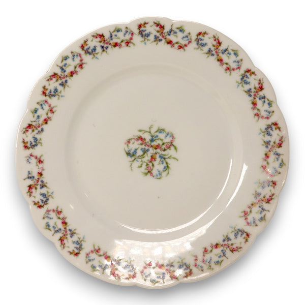 Haviland Schleiger 741 Salad Plate 8 1/2" France Pink Blue Limoges  1880