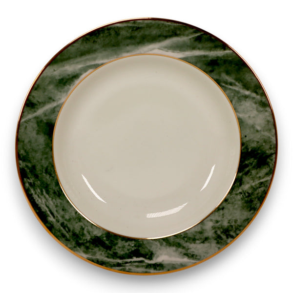 Mikasa Travertine Green L2112 Fine China Rimmed Soup Bowl Vintage Japan c.1980s