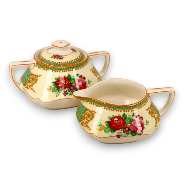 Crown Ducal CRD130 Creamer Sugar Bowl Set England Vintage 1920's