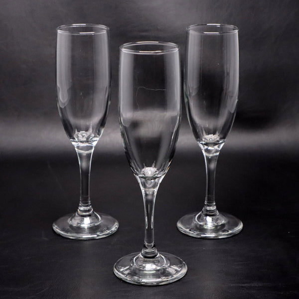 Champagne Flute 3pc Set 8" Vintage Stemware Glass