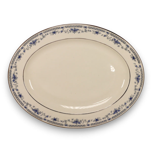 Minton Bellemeade Blue Floral Bone China Serving Platter Vintage c.1980