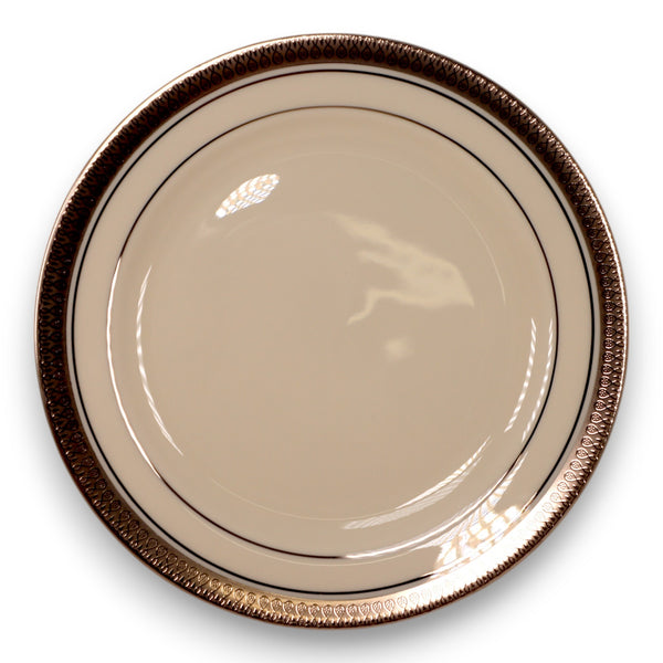 Pickard Geneva Ivory Bone China 6 1/8" Bread Plate Platinum Trim USA